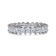 Bordeaux - 14K White Gold Princess Cut Shared Prong Diamond Eternity Band