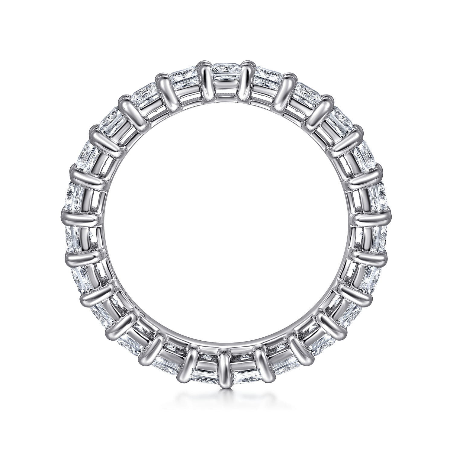 Eternity Band Wedding Ring in 14k White Gold with Princess Cut Natural Diamond at Gabriel & Co. - Shot 2