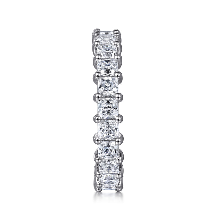 Eternity Band Wedding Ring in 14k White Gold with Princess Cut Natural Diamond at Gabriel & Co. - Shot 4