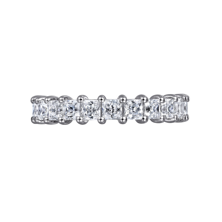 Eternity Band Wedding Ring in 14k White Gold with Princess Cut Natural Diamond at Gabriel & Co. - Shot 5