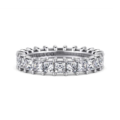 Bordeaux - 14K White Gold Princess Cut Shared Prong Diamond Eternity Band