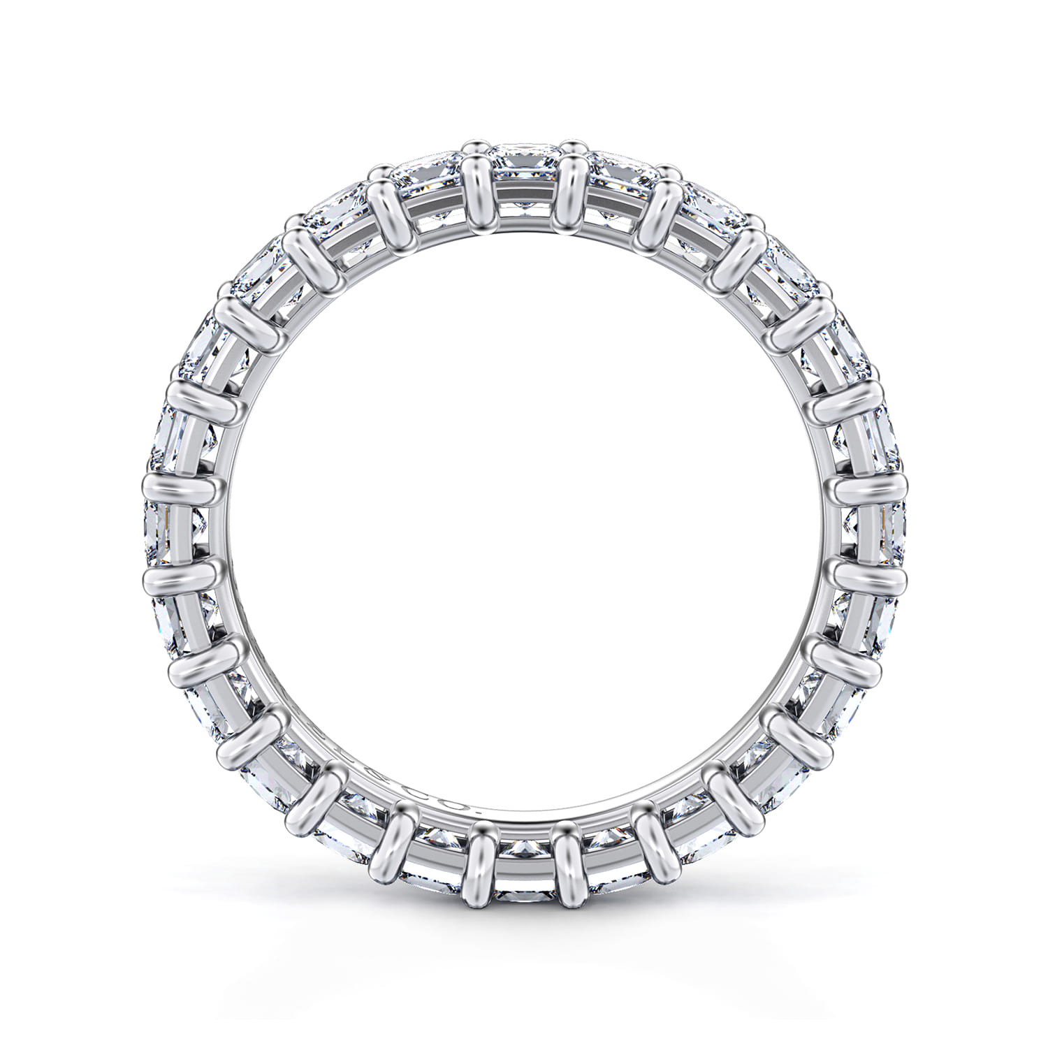 Eternity Band Wedding Ring in 14k White Gold with Princess Cut Natural Diamond at Gabriel & Co. - Shot 2
