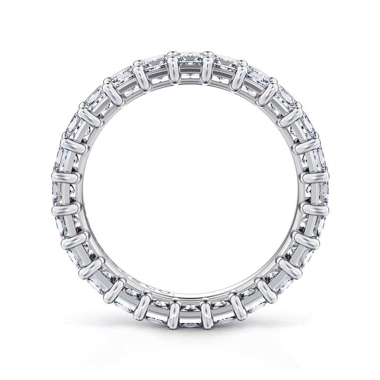 Eternity Band Wedding Ring in 14k White Gold with Princess Cut Natural Diamond at Gabriel & Co. - Shot 2