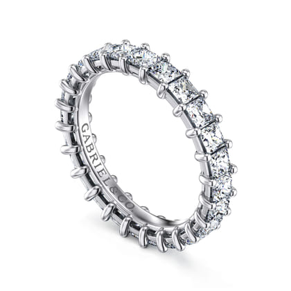 Bordeaux - 14K White Gold Princess Cut Shared Prong Diamond Eternity Band