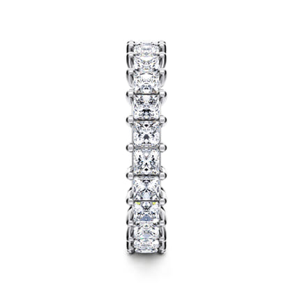 Bordeaux - 14K White Gold Princess Cut Shared Prong Diamond Eternity Band
