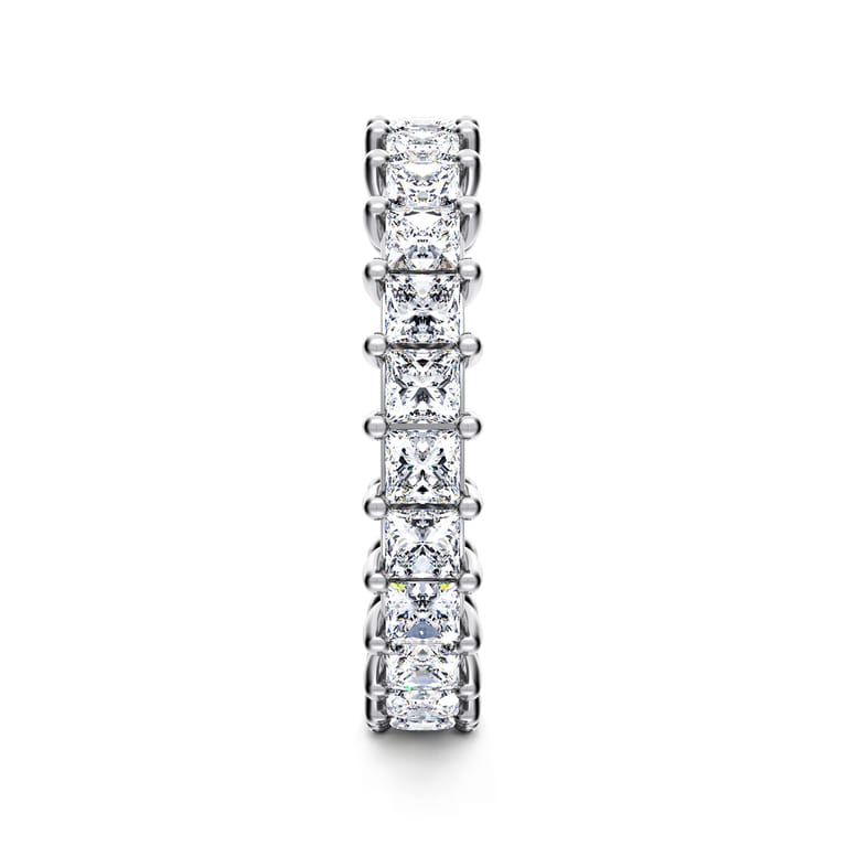 Eternity Band Wedding Ring in 14k White Gold with Princess Cut Natural Diamond at Gabriel & Co. - Shot 4