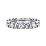 Bordeaux - 14K White Gold Princess Cut Shared Prong Diamond Eternity Band