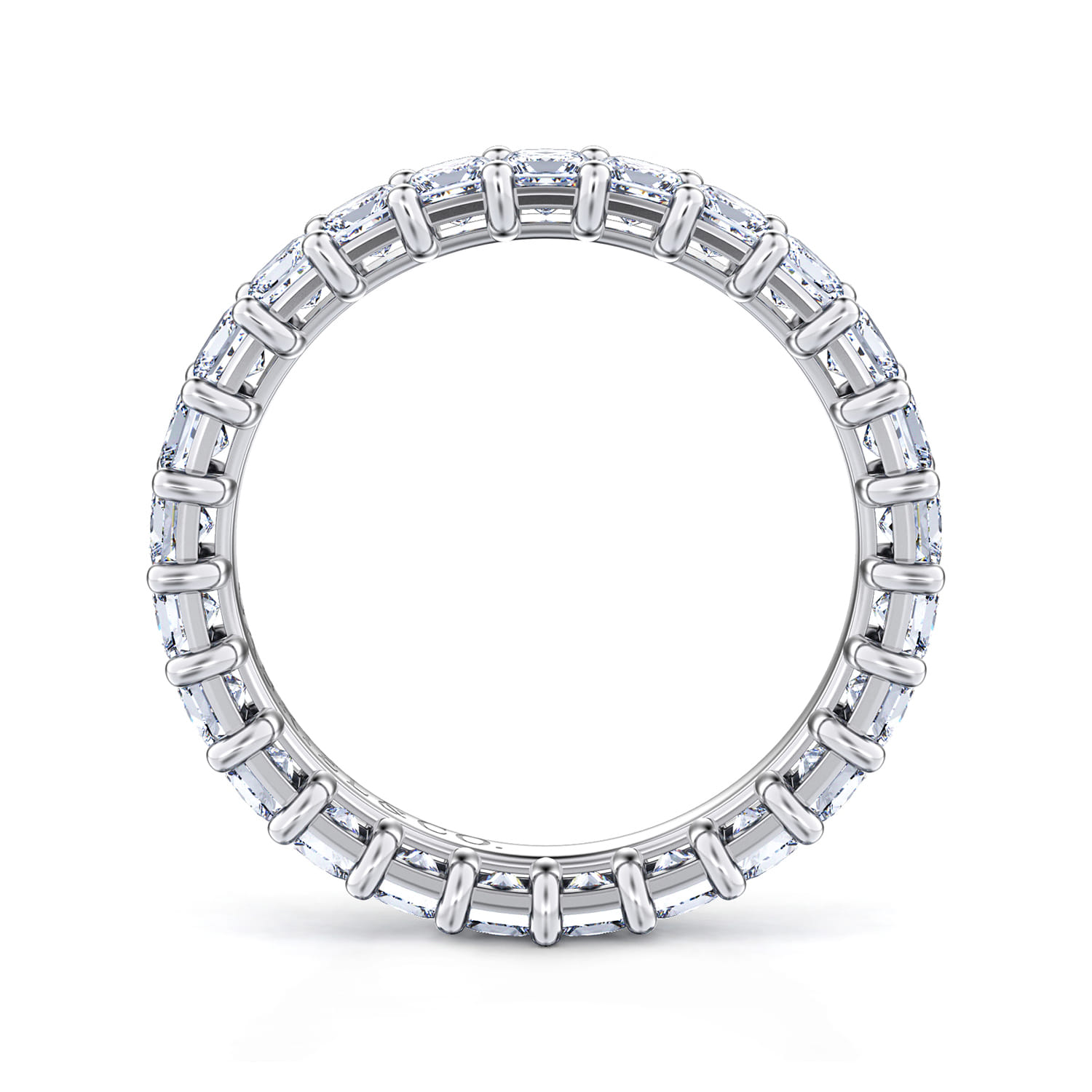 Eternity Band Wedding Ring in 14k White Gold with Princess Cut Natural Diamond at Gabriel & Co. - Shot 2