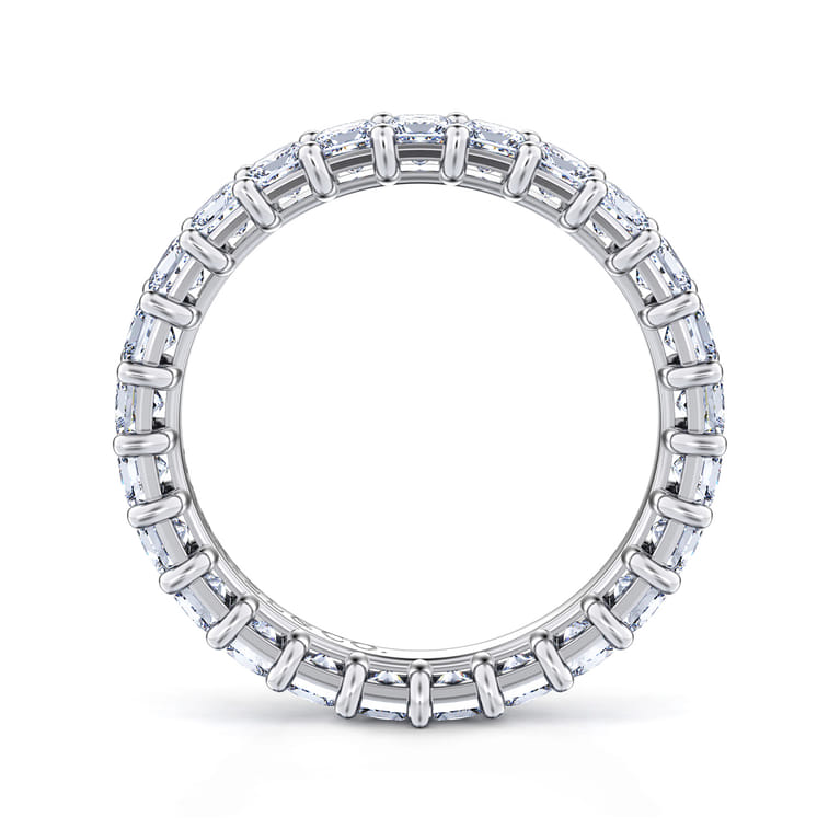 Eternity Band Wedding Ring in 14k White Gold with Princess Cut Natural Diamond at Gabriel & Co. - Shot 2