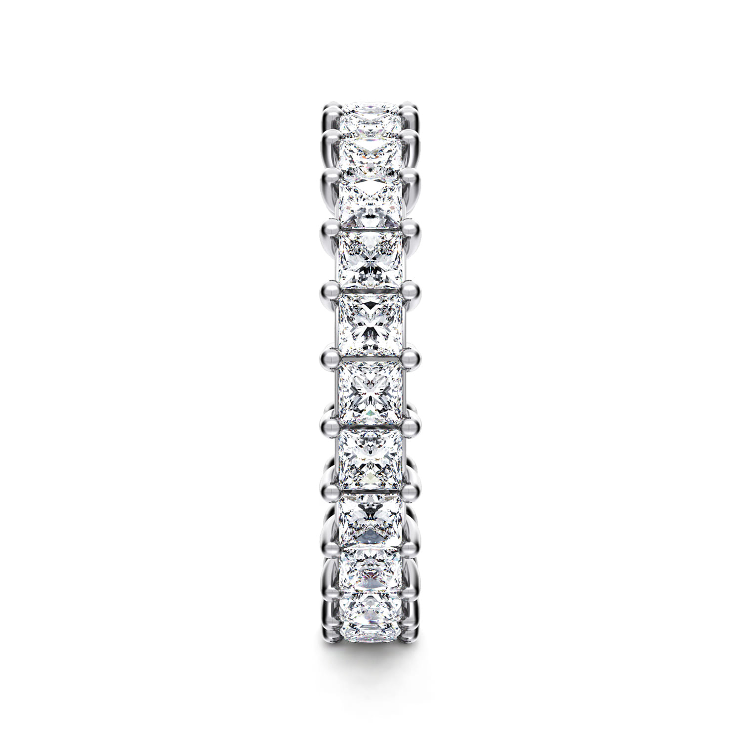 Eternity Band Wedding Ring in 14k White Gold with Princess Cut Natural Diamond at Gabriel & Co. - Shot 4