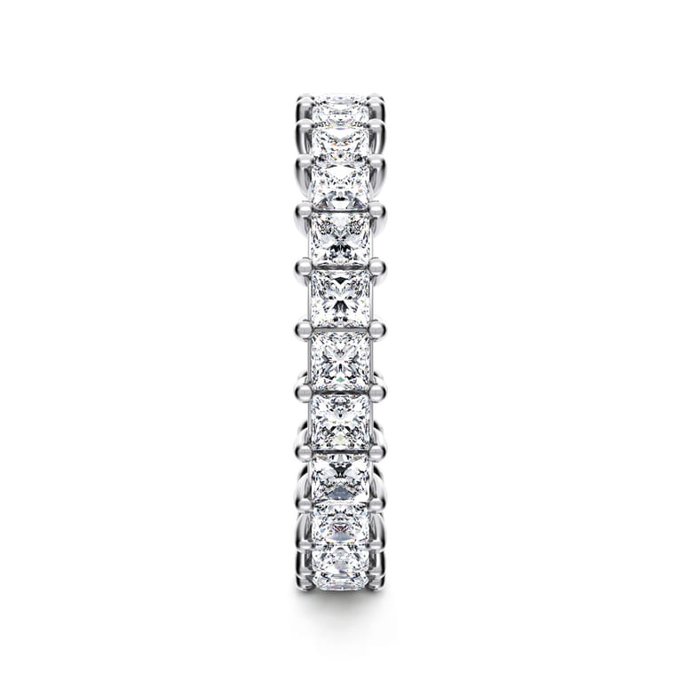 Eternity Band Wedding Ring in 14k White Gold with Princess Cut Natural Diamond at Gabriel & Co. - Shot 4