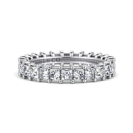 Bordeaux - 14K White Gold Princess Cut Shared Prong Diamond Eternity Band