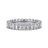 Eternity Band Wedding Ring in 14k White Gold with Princess Cut Natural Diamond at Gabriel & Co.