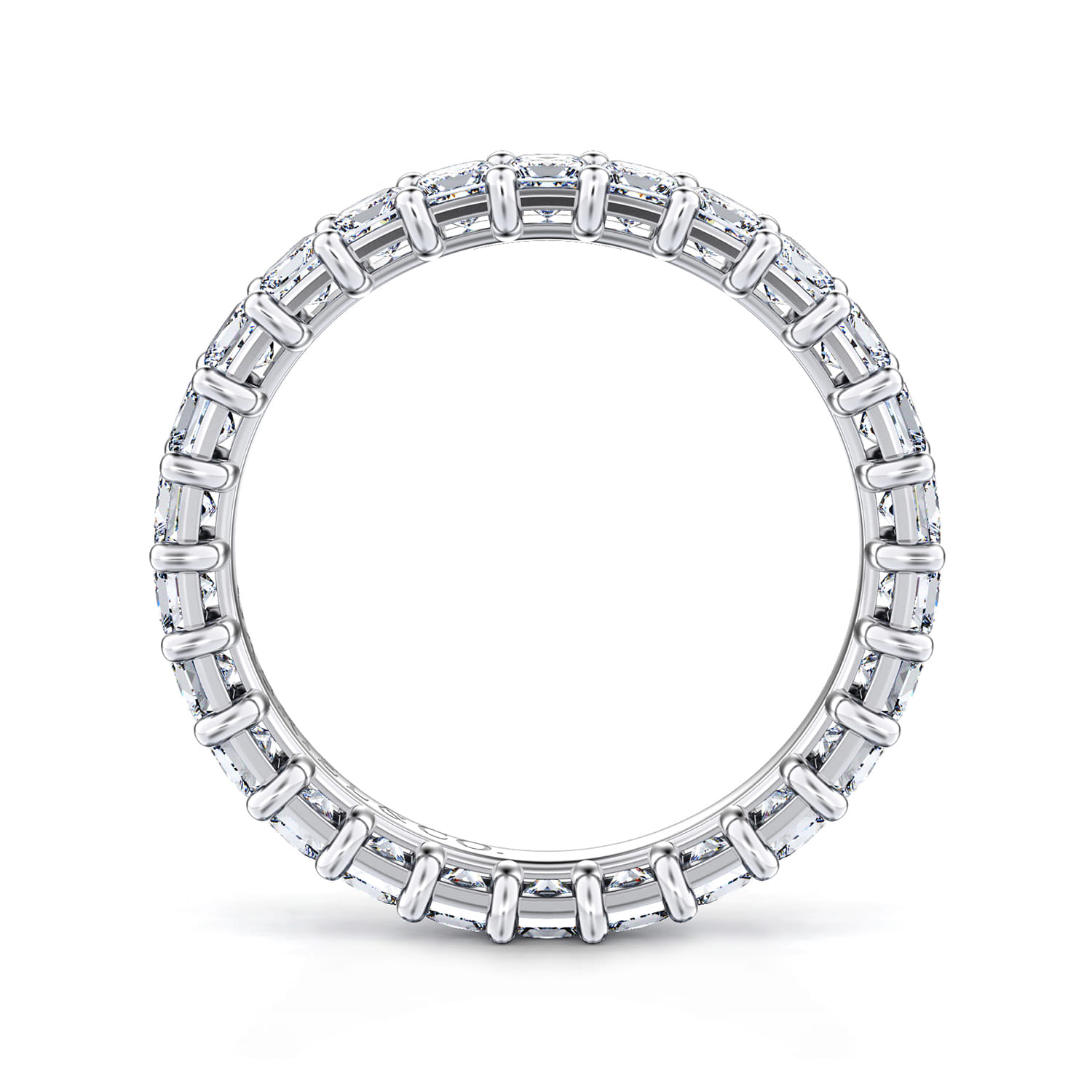 Eternity Band Wedding Ring in 14k White Gold with Princess Cut Natural Diamond at Gabriel & Co. - Shot 2