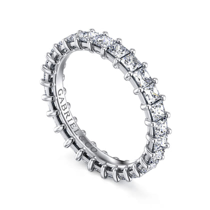 Bordeaux - 14K White Gold Princess Cut Shared Prong Diamond Eternity Band