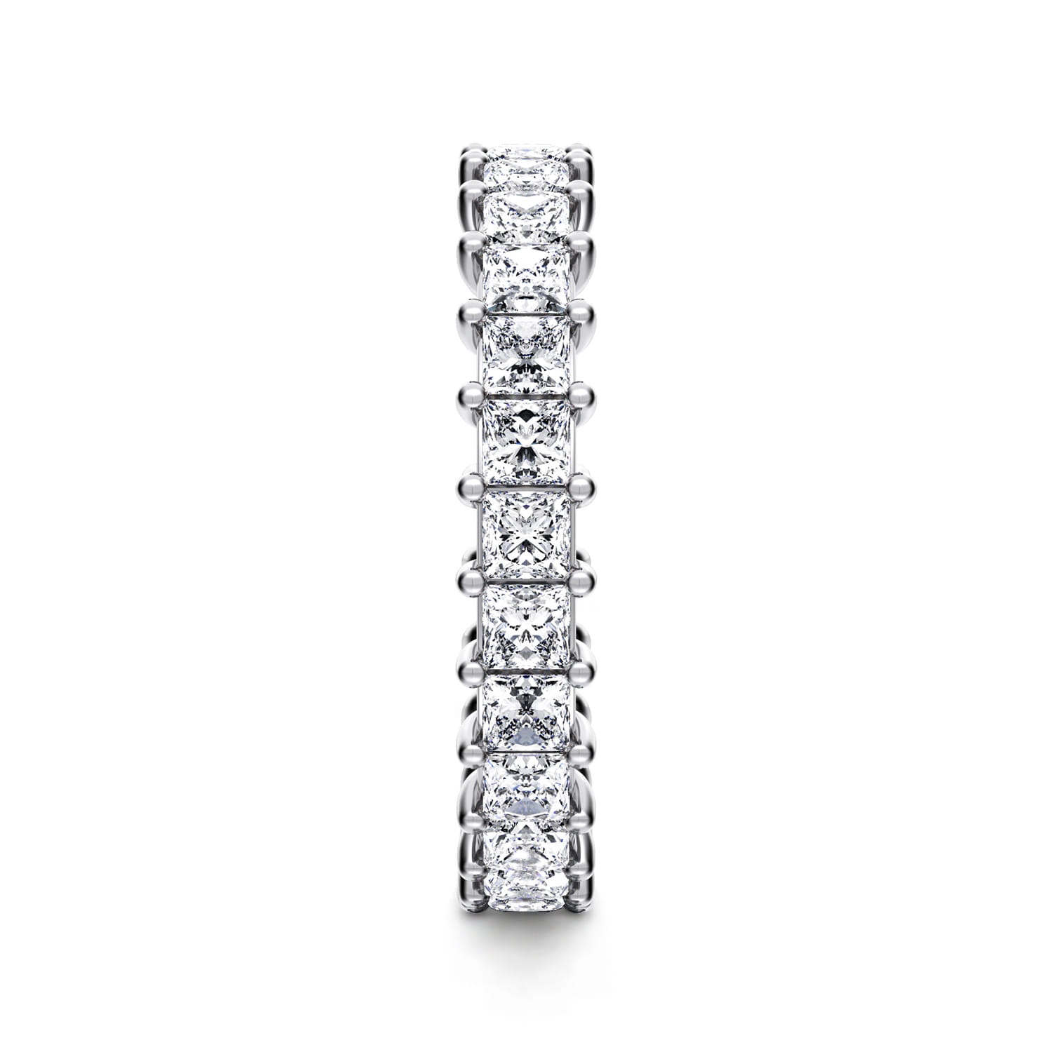 Eternity Band Wedding Ring in 14k White Gold with Princess Cut Natural Diamond at Gabriel & Co. - Shot 4