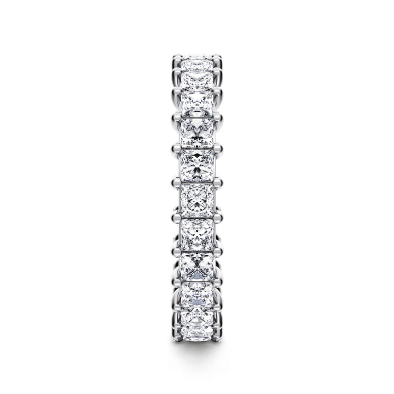 Eternity Band Wedding Ring in 14k White Gold with Princess Cut Natural Diamond at Gabriel & Co. - Shot 4