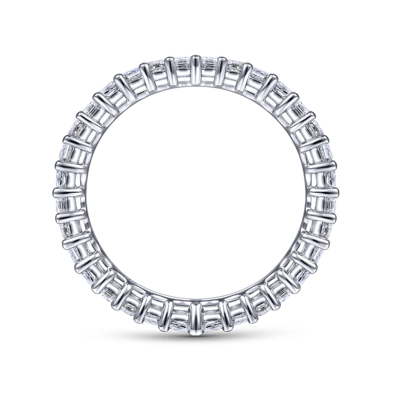 Eternity Band Wedding Ring in 14k White Gold with Princess Cut Natural Diamond at Gabriel & Co. - Shot 2