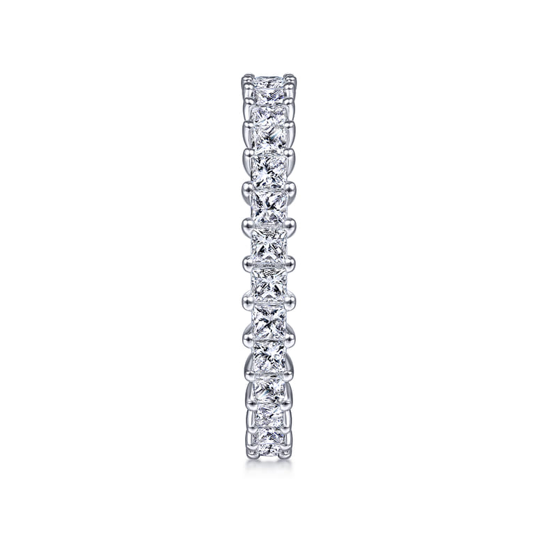 Eternity Band Wedding Ring in 14k White Gold with Princess Cut Natural Diamond at Gabriel & Co. - Shot 4