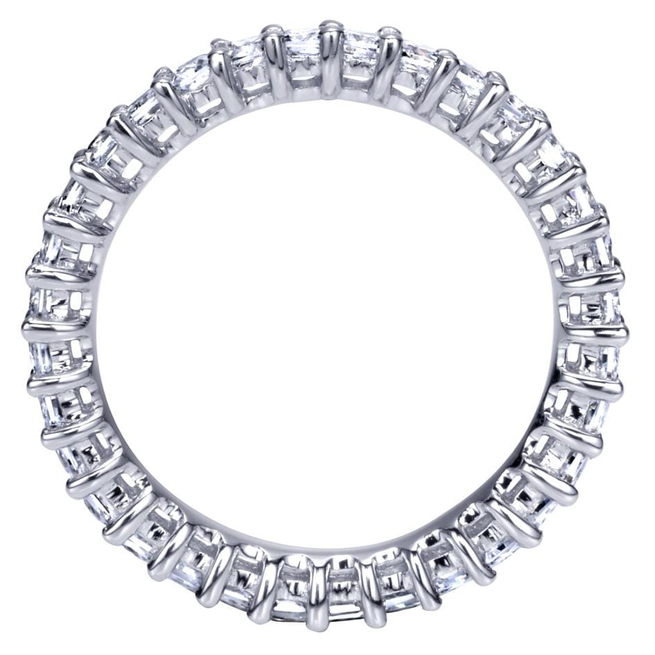 Eternity Band Wedding Ring in 14k White Gold with Princess Cut Natural Diamond at Gabriel & Co. - Shot 2