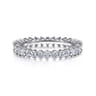 Eternity Band Wedding Ring in 14k White Gold with Princess Cut Natural Diamond at Gabriel & Co.