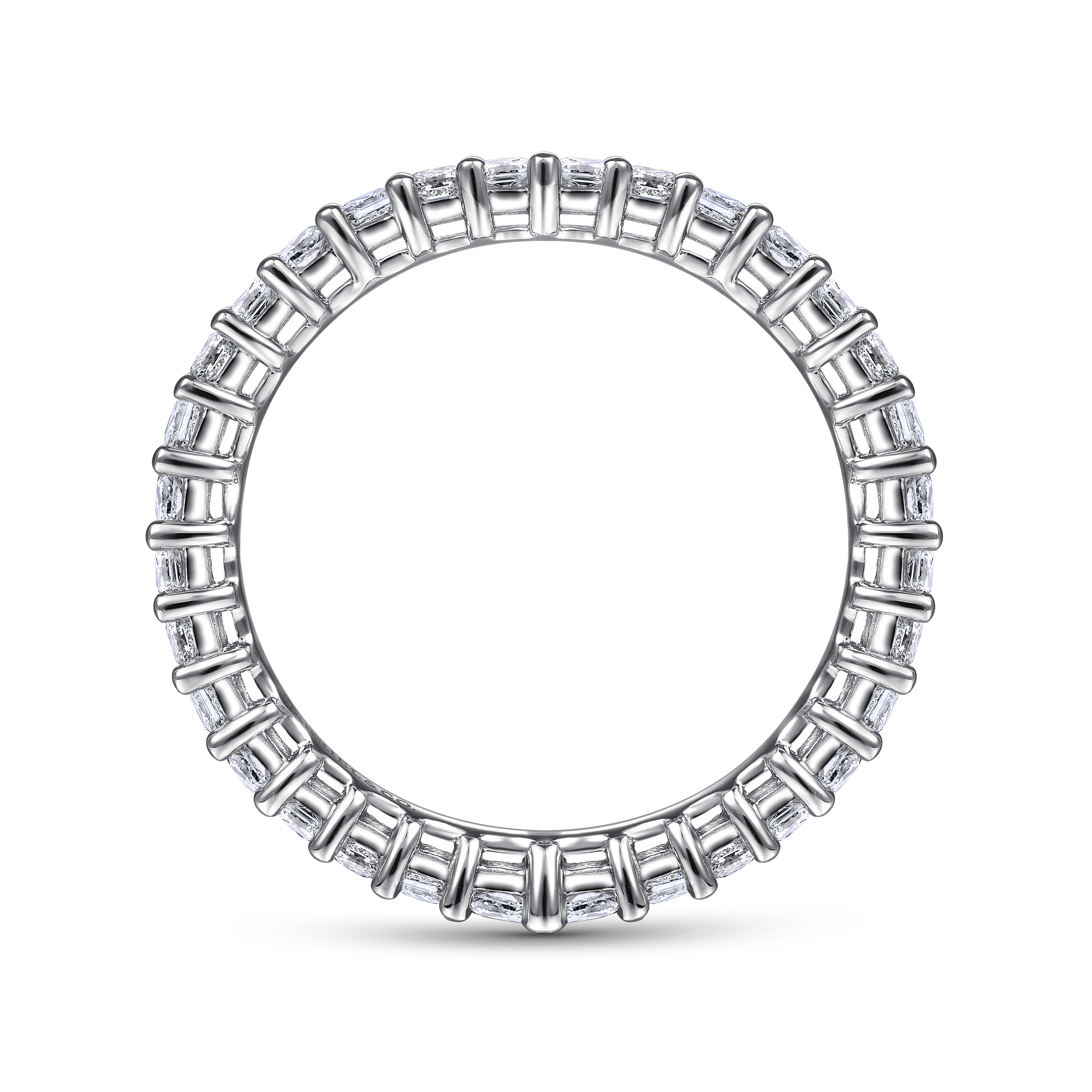 Eternity Band Wedding Ring in 14k White Gold with Princess Cut Natural Diamond at Gabriel & Co. - Shot 2
