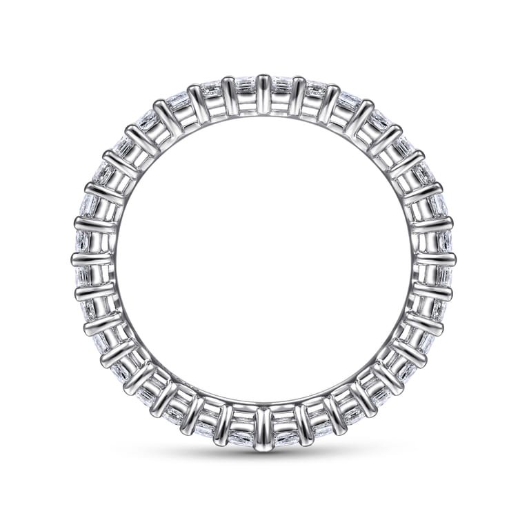 Eternity Band Wedding Ring in 14k White Gold with Princess Cut Natural Diamond at Gabriel & Co. - Shot 2
