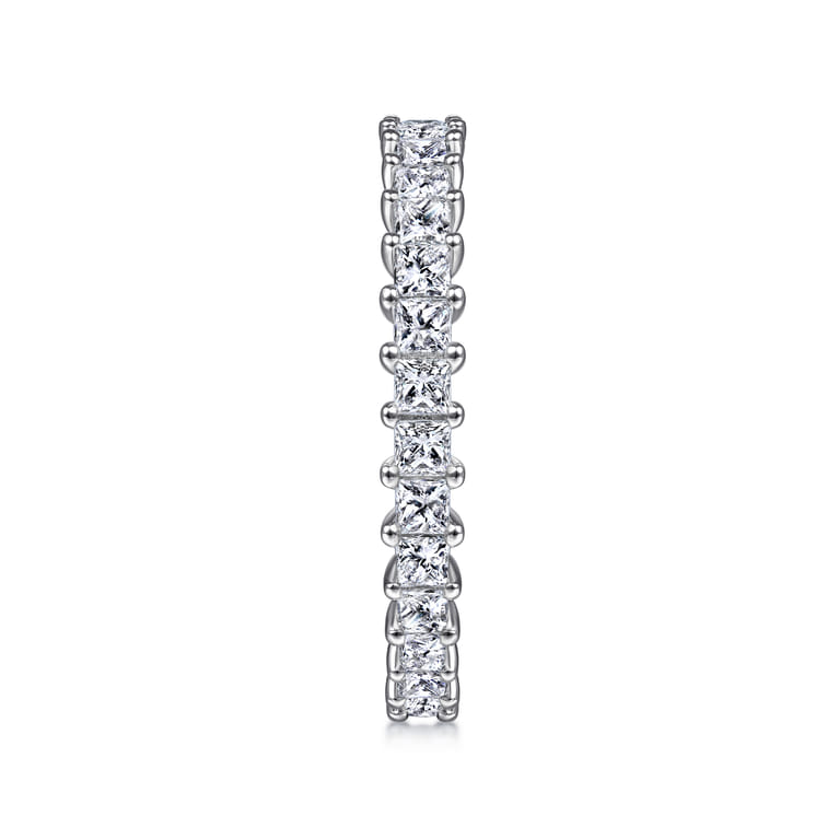 Eternity Band Wedding Ring in 14k White Gold with Princess Cut Natural Diamond at Gabriel & Co. - Shot 4