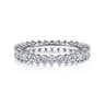 Eternity Band Wedding Ring in 14k White Gold with Princess Cut Natural Diamond at Gabriel & Co.