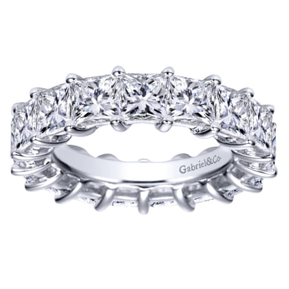 Bordeaux - 14K White Gold Princess Cut Shared Prong Diamond Eternity Band