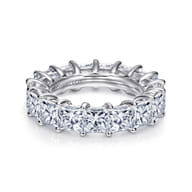Bordeaux - 14K White Gold Princess Cut Shared Prong Diamond Eternity Band