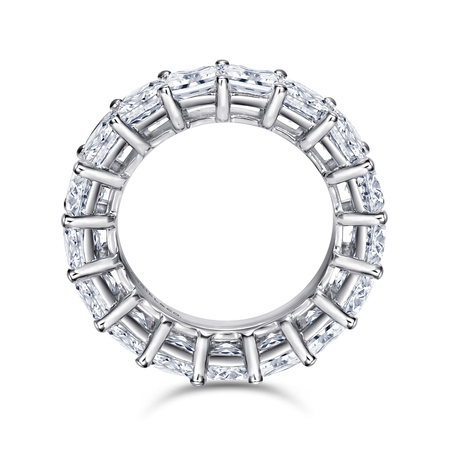 Eternity Band Wedding Ring in 14k White Gold with Princess Cut Natural Diamond at Gabriel & Co. - Shot 2