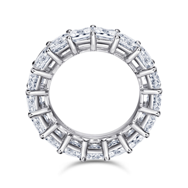 Eternity Band Wedding Ring in 14k White Gold with Princess Cut Natural Diamond at Gabriel & Co. - Shot 2