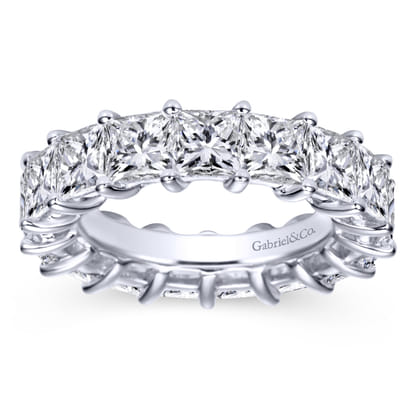 Bordeaux - 14K White Gold Princess Cut Shared Prong Diamond Eternity Band