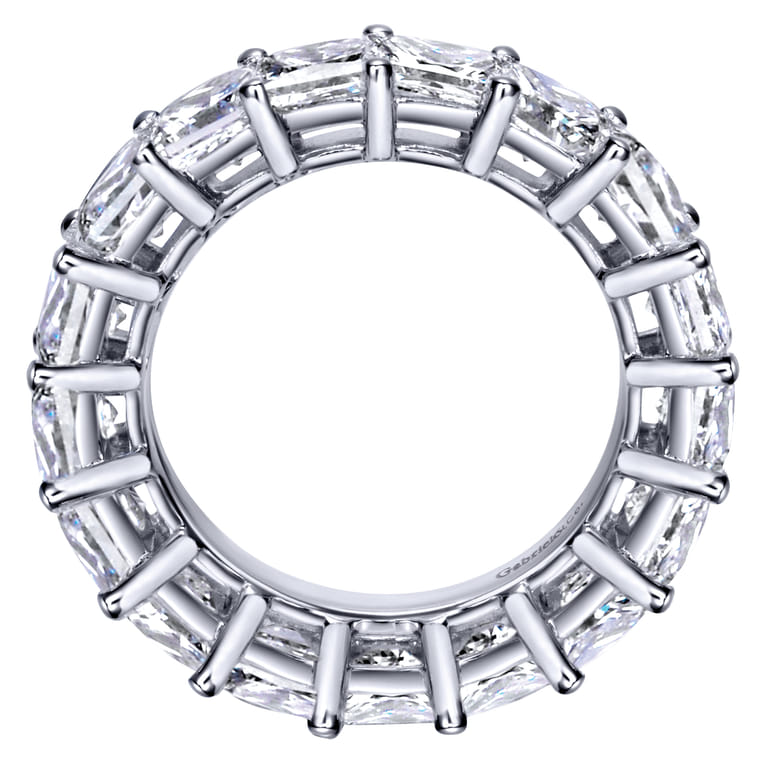 Eternity Band Wedding Ring in 14k White Gold with Princess Cut Natural Diamond at Gabriel & Co. - Shot 2