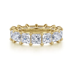Bordeaux - 14K Yellow Gold Princess Cut Shared Prong Diamond Eternity Band