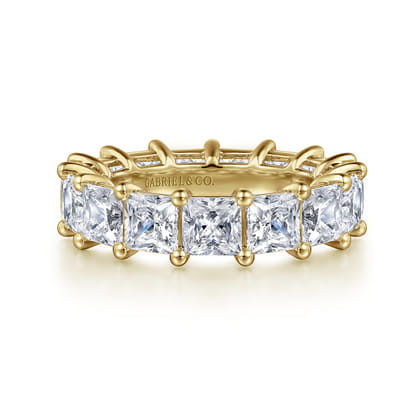 Bordeaux - 14K Yellow Gold Princess Cut Shared Prong Diamond Eternity Band