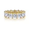 Eternity Band Wedding Ring in 14k Yellow Gold with Princess Cut Natural Diamond at Gabriel & Co.
