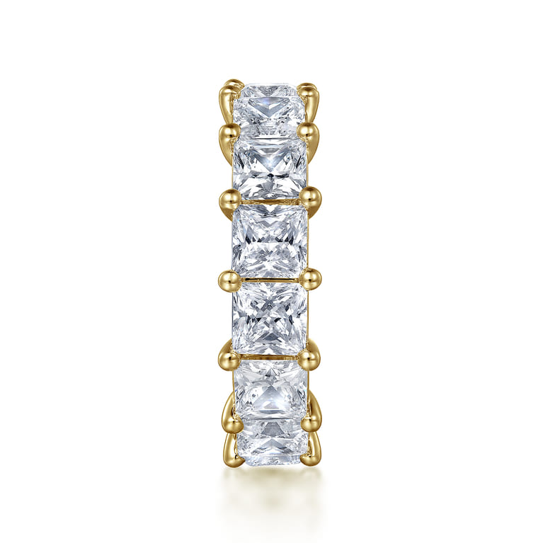 Eternity Band Wedding Ring in 14k Yellow Gold with Princess Cut Natural Diamond at Gabriel & Co. - Shot 4