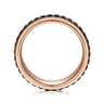 Brad - 14K Rose Gold-Black Ceramic 7mm - Two Tone Beveled Edge Men's Wedding Band