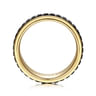 Brad - 14K Yellow Gold-Black Ceramic 7mm - Two Tone Beveled Edge Men's Wedding Band