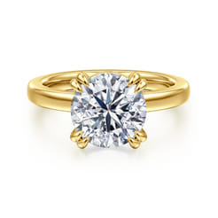 Brandi - 14K Yellow Gold Double Prong Round Diamond Engagement Ring