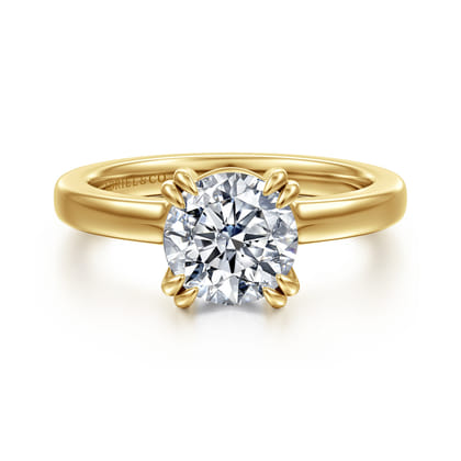 Brandi - 14K Yellow Gold Double Prong Round Diamond Engagement Ring