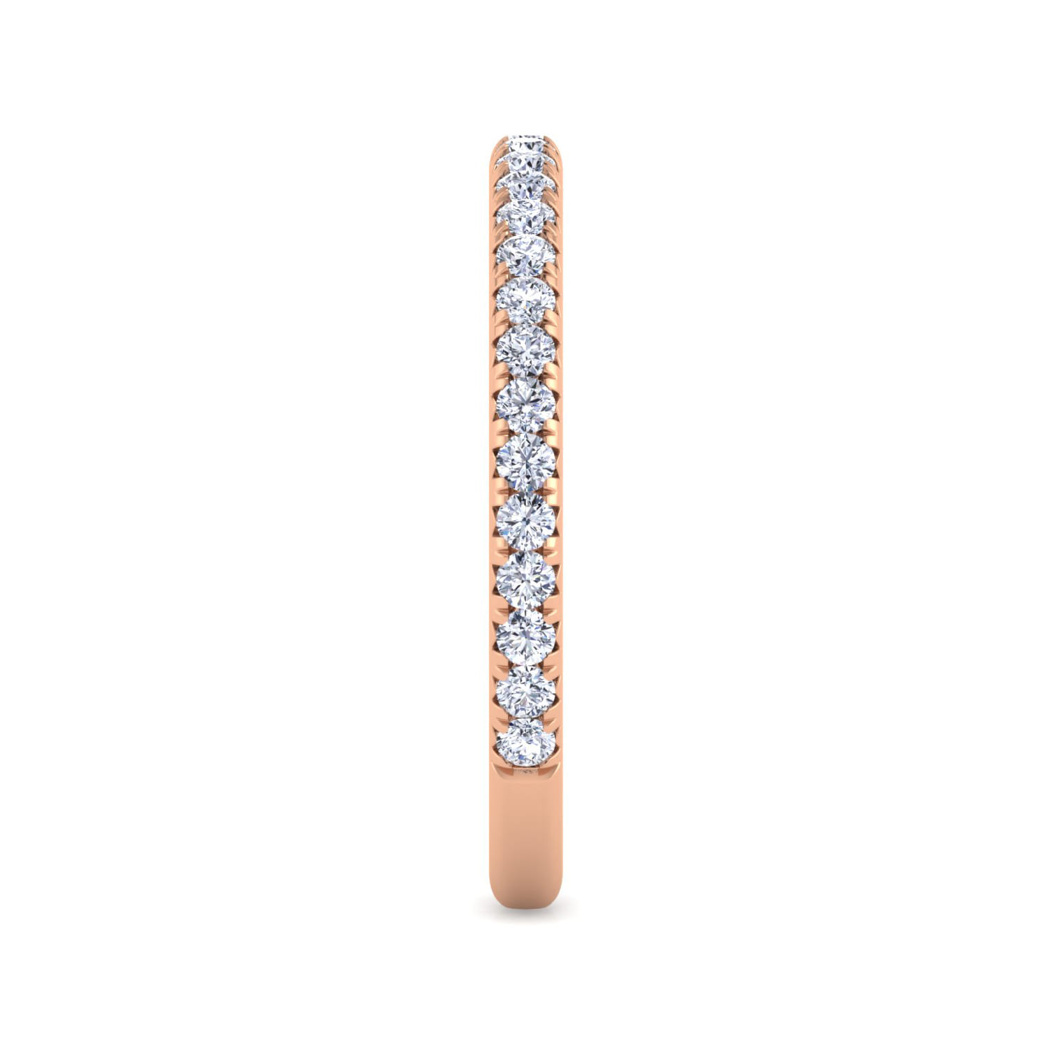 Straight Wedding Ring in 14k Rose Gold with Round Natural Diamond at Gabriel & Co. - Shot 4