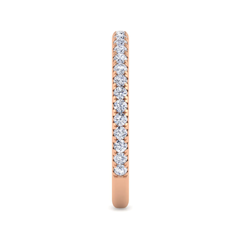 Straight Wedding Ring in 14k Rose Gold with Round Natural Diamond at Gabriel & Co. - Shot 4