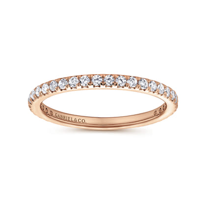 Brasilia - 14K Rose Gold Micro Pave Diamond Eternity Band