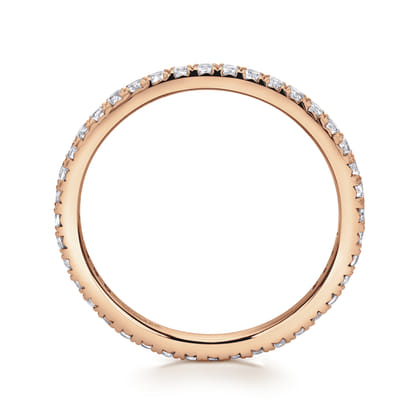 Brasilia - 14K Rose Gold Micro Pave Diamond Eternity Band