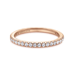 Brasilia - 14K Rose Gold Micro Pave Diamond Eternity Band