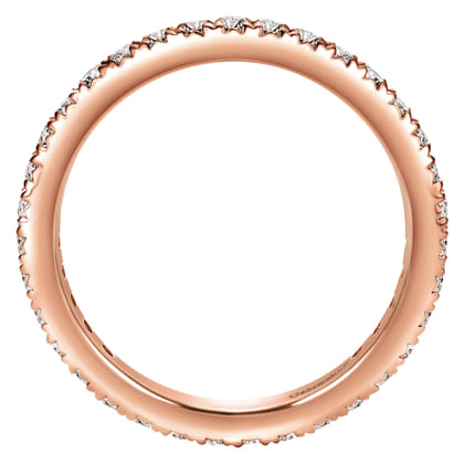 Brasilia - 14K Rose Gold Micro Pave Diamond Eternity Band