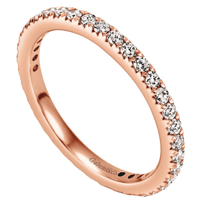 Brasilia - 14K Rose Gold Micro Pave Diamond Eternity Band
